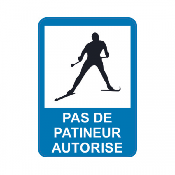 Panneau d'info rectangle Sticker 35x50cm "Pas de patineur autorisé" REC-STI205